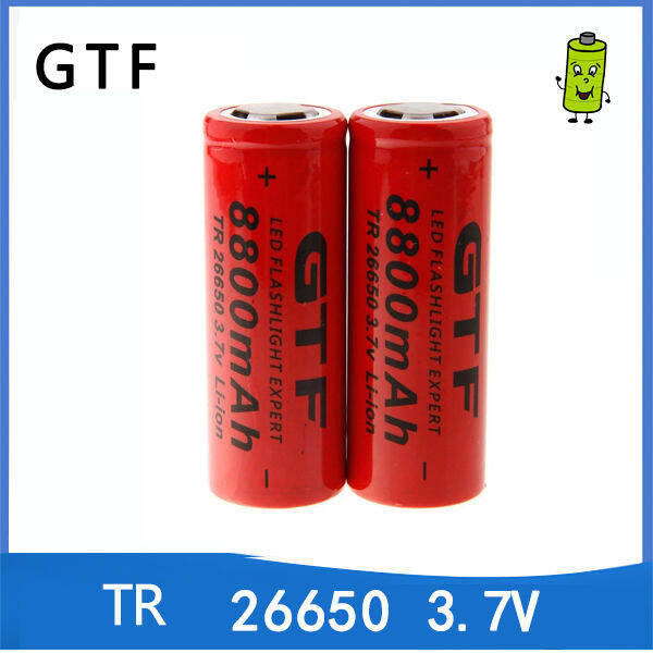 GTF 3 7V 8800mAh 26650 Lithium Battery Power Light 3 7v Rechargeable