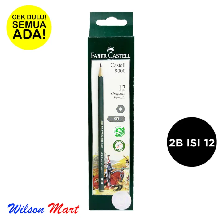 FABER CASTELL 9000 PENSIL 2B BOX ISI 12 BATANG KAYU Lazada Indonesia