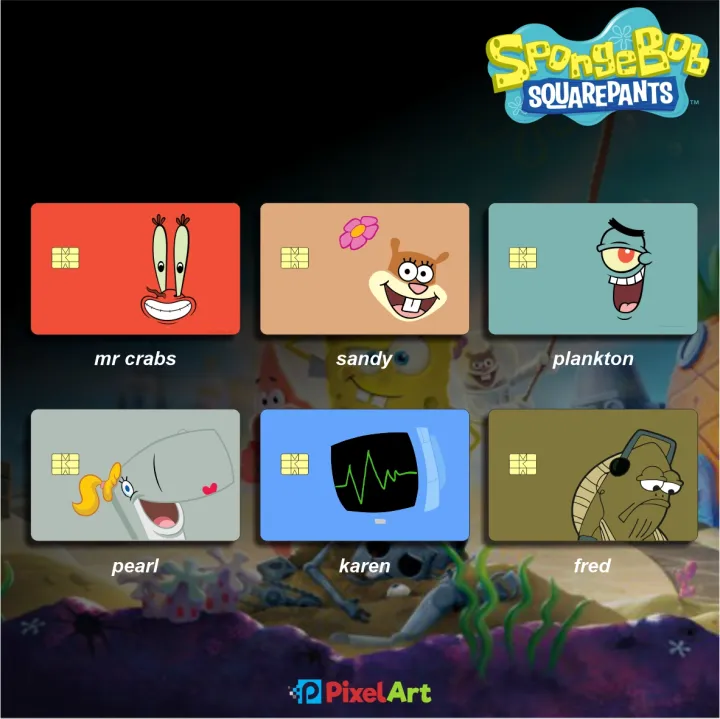 Sticker Bikini Bottom Pelindung Kartu Skin Card Atm Sim Ktp E Money