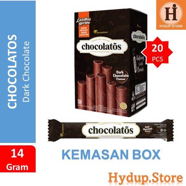 Wafer Roll Rasa Dark Cokelat Chocolatos Box Isi Pcs Kemasan Gram