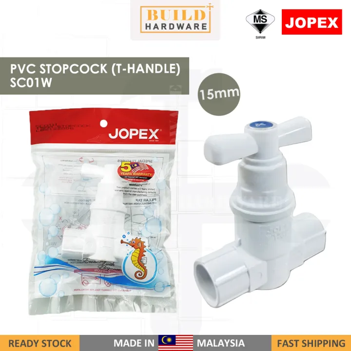 JOPEX 1 2 PVC Stop Cock SC01W T Handle Stopcock 15mm 士多格 Faucet