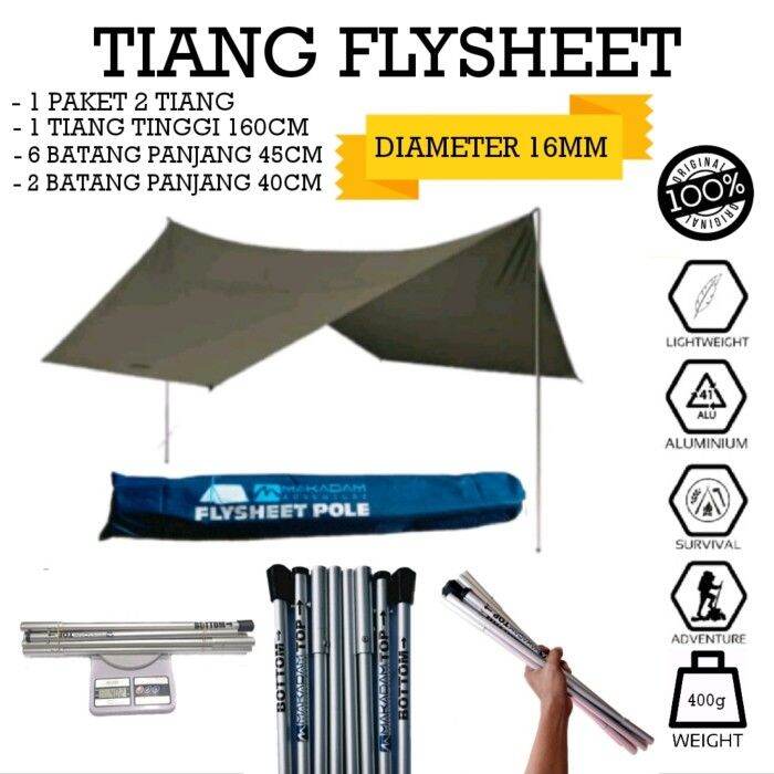 Tiang Flysheet Frame Fly Sheet Tenda Alumunium Set Lazada Indonesia