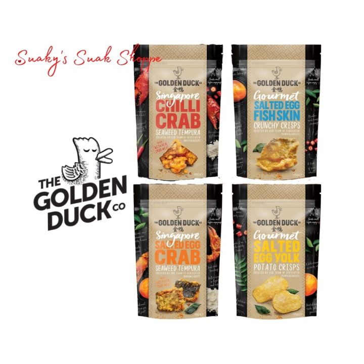 The Golden Duck Salted Egg Crunchy Crisps Chips Fish Skin Potato Ridges