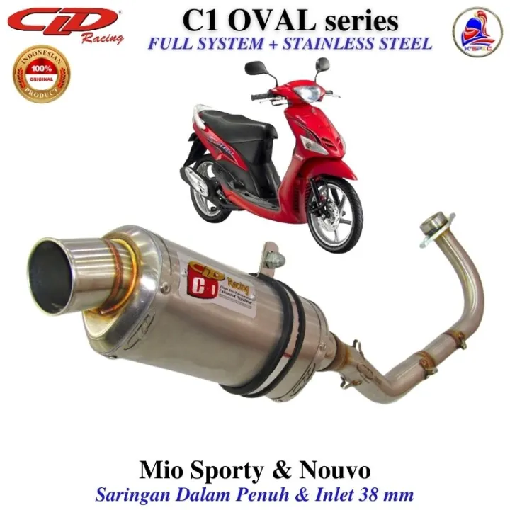 Knalpot Cld Racing Type C Oval Seri Mio Sporty Carbu Nouvo