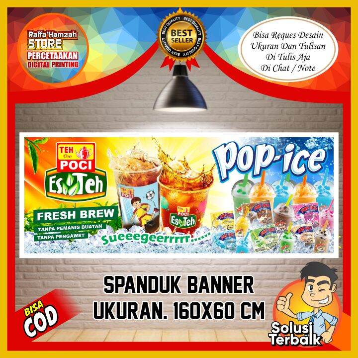 Spanduk Banner Teh Poci Spanduk Pop Ice Model Terbaru Spanduk Teh Poci Sepanduk Pop Ice Keren