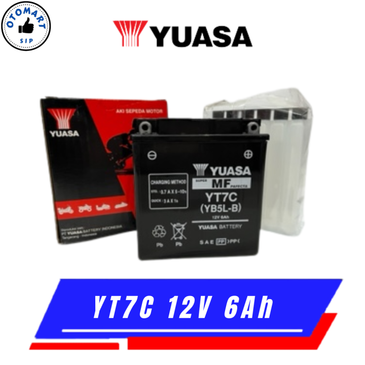 YUASA YT7C 12V 6Ah Aki Kering Motor Lazada Indonesia