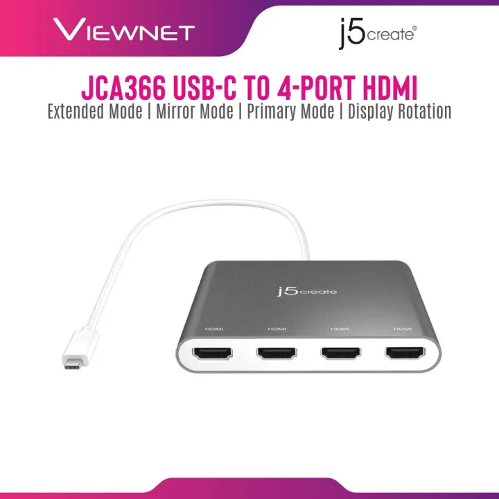 J5 Create JCA366 USB C To 4 Port HDMI Multi Monitor Adapter Lazada