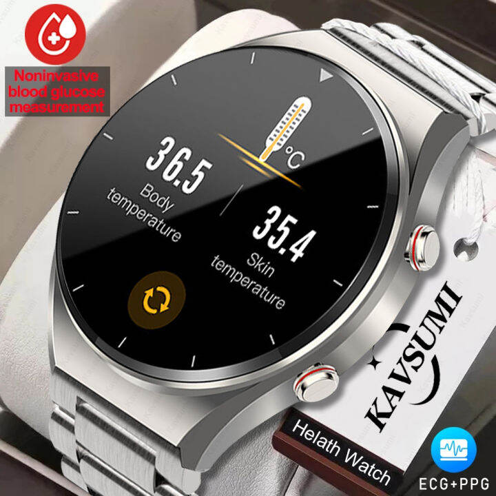 Healthy Blood Sugar Smart Watch Men ECG PPG Precise Body Temperature