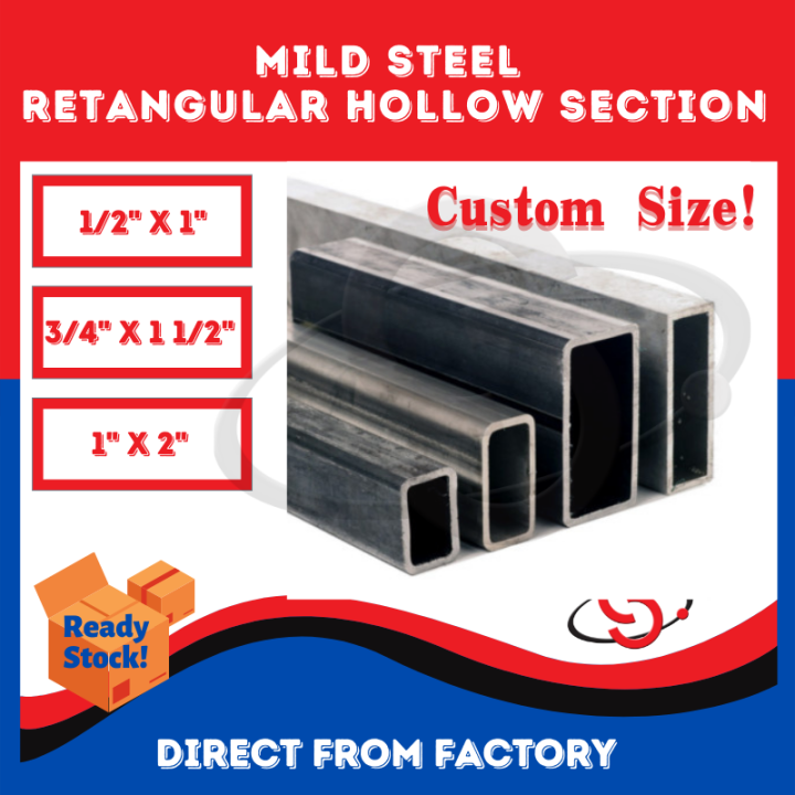 Scm Mild Steel Rectangular Hollow Section Metal Rectangular Tube Hollow