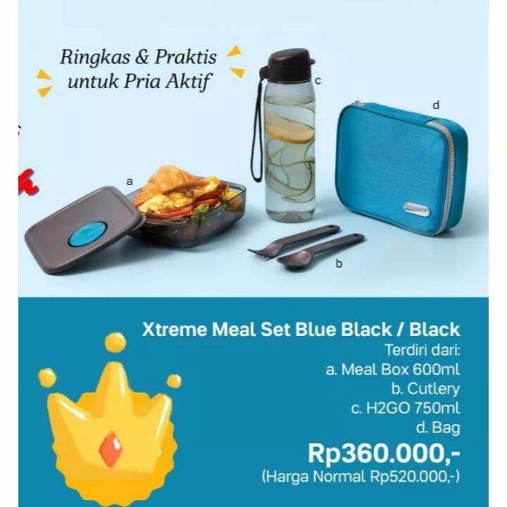 Tupperware Xtreme Meal Set Paket Kotak Makan Botol Minum Lazada Indonesia