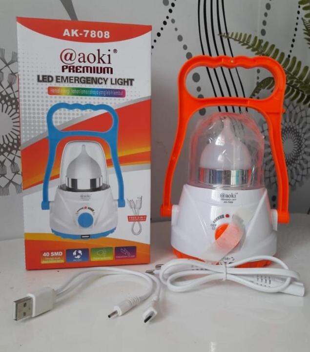 Lampu LED Emergency Light Aoki Lampu Darurat Dengan Dimer Lazada