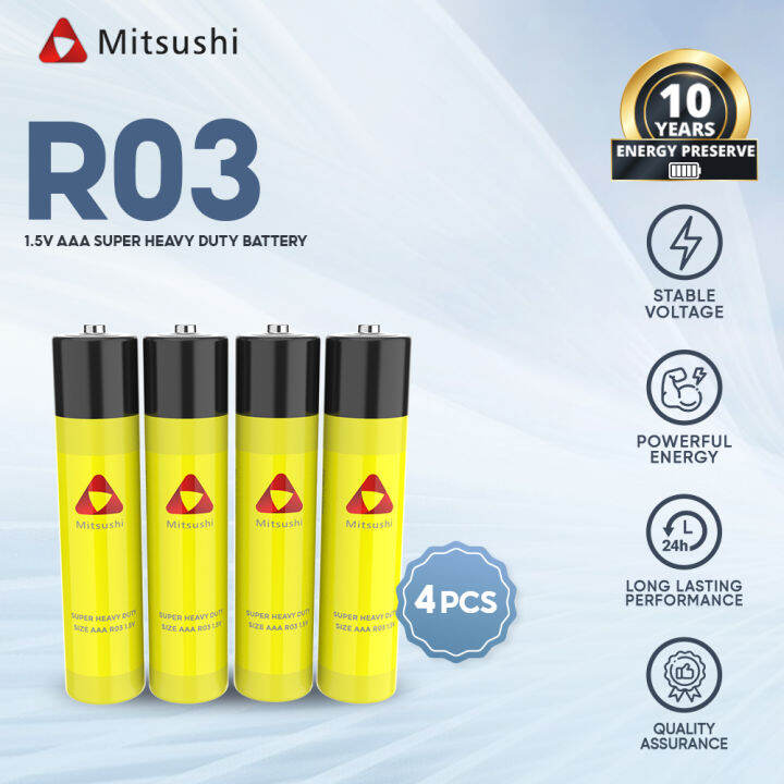 Mitsushi R03 1 5V 4pcs AAA Super Heavy Duty Battery Lazada PH