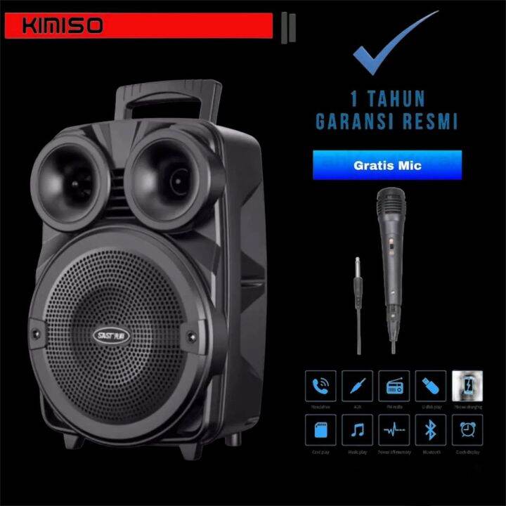 SPEAKER BLUETOOTH UKURAN BESAR 6 5 INCH SUPER BASS FREE MIC KARAOKE