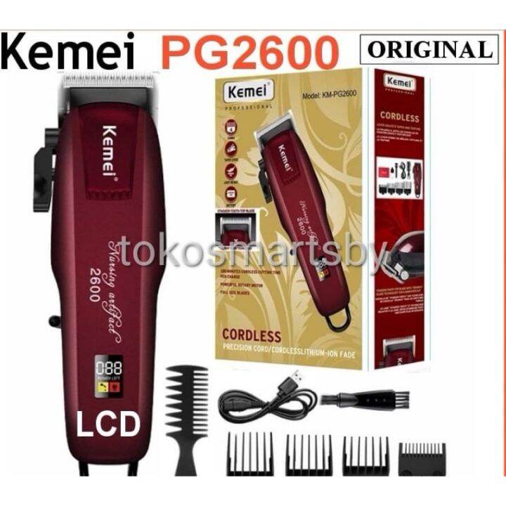 Kemei KM PG 2600 Alat Cukur Rambut Tanpa Kabel Profesional Rechargesble