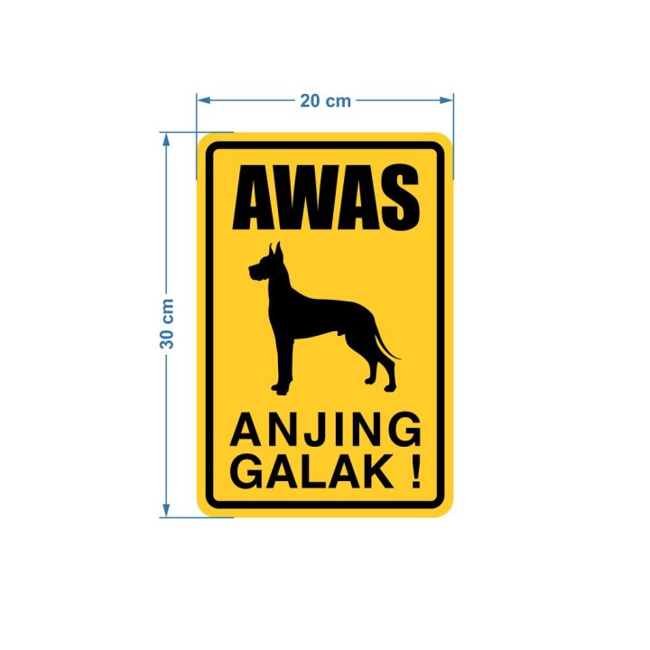 Stiker Rambu Awas Anjing Galak Bahan Reflektif Lazada Indonesia