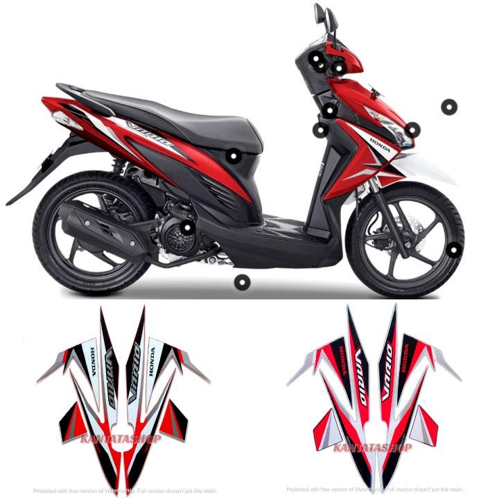 STIKER STRIPING LIS LES BODY MOTOR HONDA VARIO CW 110 FI 2017 CBS