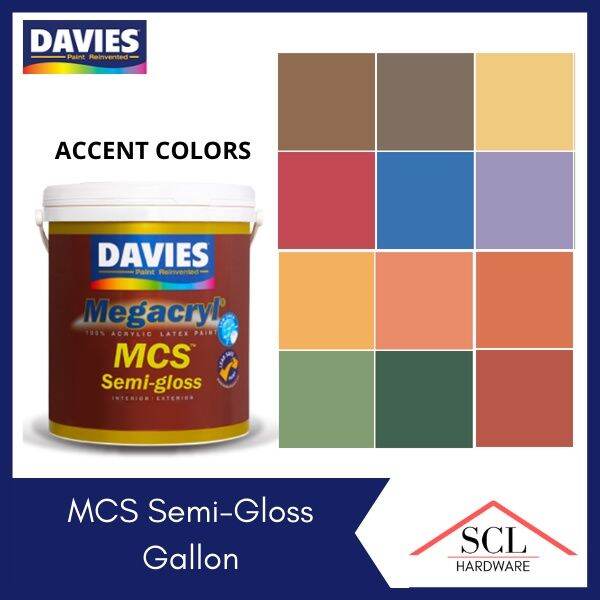 DAVIES Megacryl Semi Gloss ACCENT COLORS 4 Liters Gallon Lazada PH