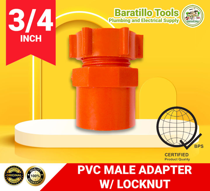 PVC Elbow Orange Male Adapter With Locknut 3 4 Lazada PH