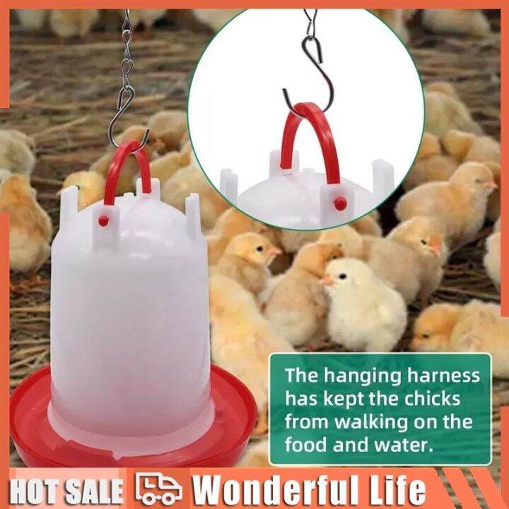 1 5KG Chicken Feeder Bucket Automatic Feed Water Hanging For Poultry