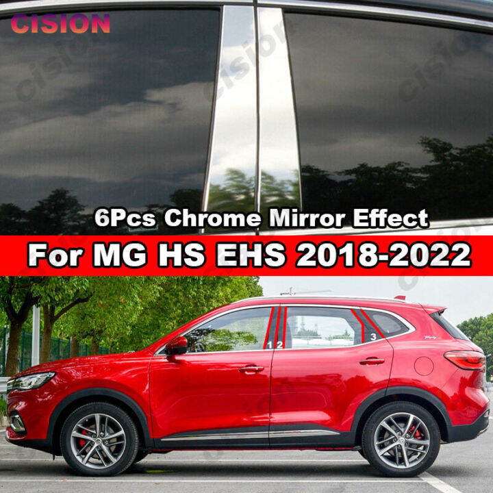 For MG HS EHS 2018 2022 6Pcs Exterior Chrome Car Window Door Column B C