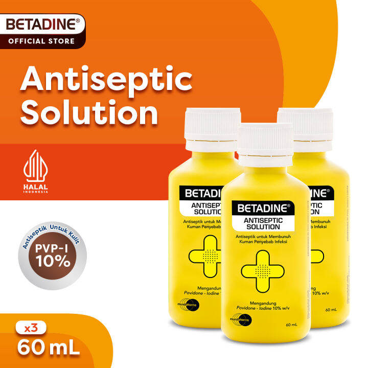 BETADINE SOLUTION Obat Luka Antiseptik 60ml Triple Pack Lazada Indonesia