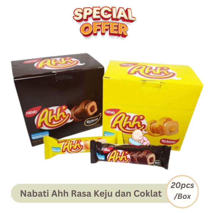 Nabati Ahh Isi 20pcs Box Richeese Richoco Biskuit Wafer Rasa Keju Dan