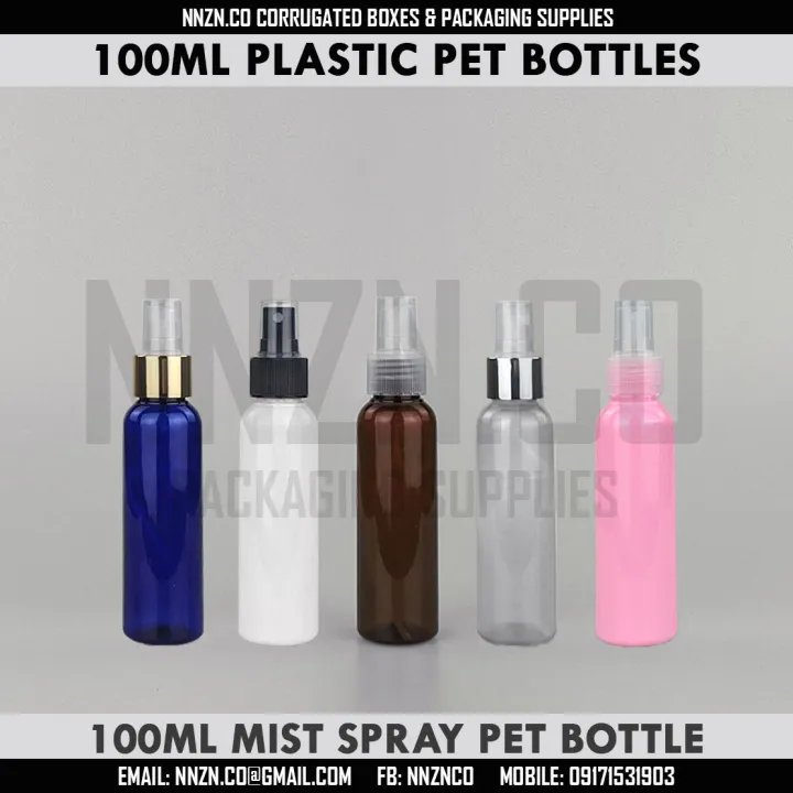 NNZN 100ml Boston Pet Bottle With Mist Spray Food And Chemical Grade