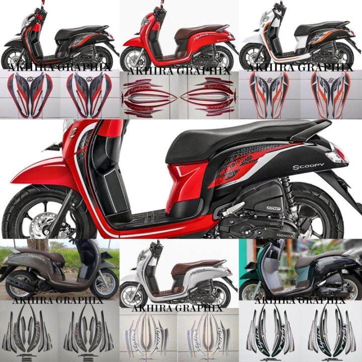 Stiker Striping Sticker Lis Polet Motor Honda Scoopy New Sporty Stylish