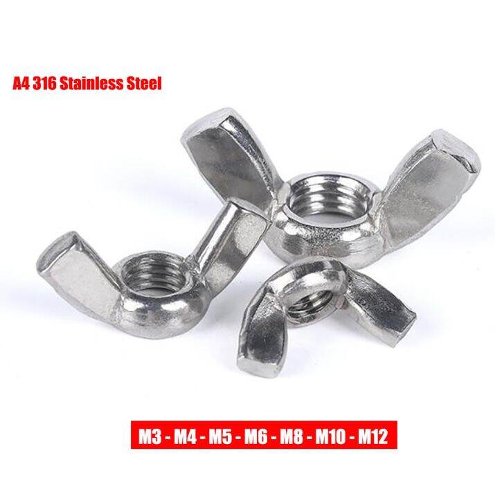 A4 316 Stainless Steel Butterfly Wing Nuts M3 M4 M5 M6 M8 M10 M12