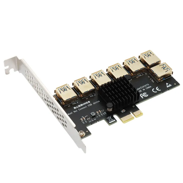 Pci Express Multiplicador Riser สลอต Pcie Cartão 1 A 7 Pci E Usb 3 0