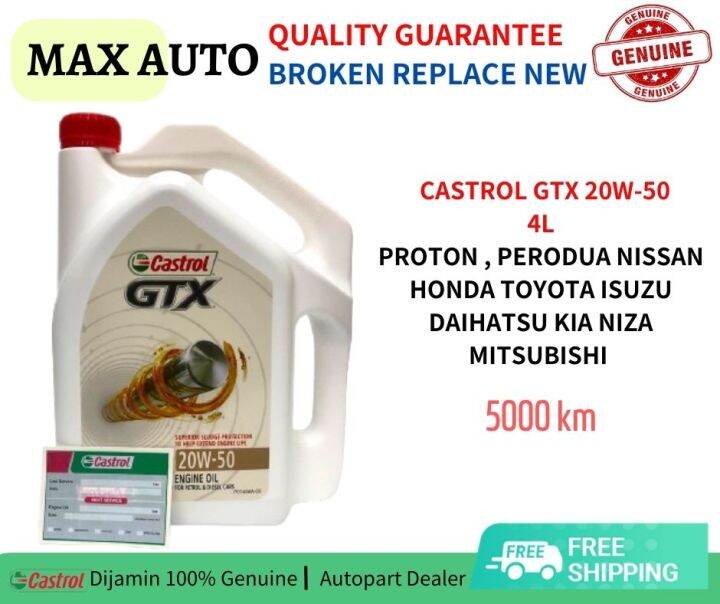 Genuine Mineral Engine Oil Fluid Castrol Gtx W W L Minyak