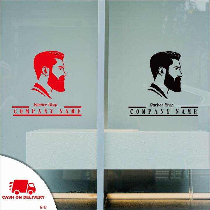 Wall Sticker Barbershop Cutting Stiker Dinding Kaca Barbershop Custom