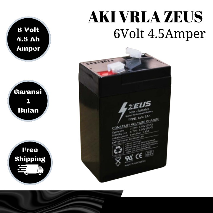 Aki Kering VRLA Zeus 6V 4 5Ah 6v4 5ah Baterai Timbangan Digital