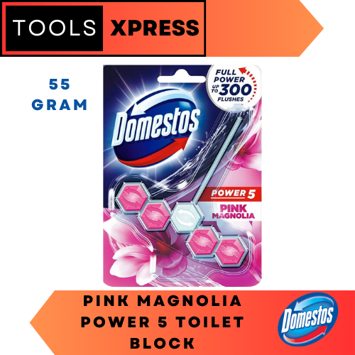 Domestos Power Pink Magnolia Toilet Block Cleaner G Up To Flush