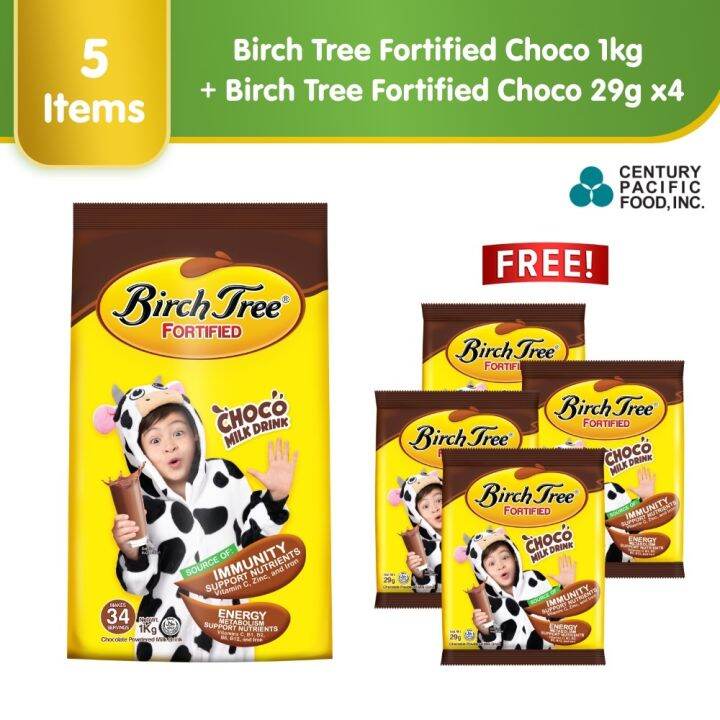 Birch Tree Fortified Choco 1kg FREE Birch Tree Choco 29g X4 Lazada PH