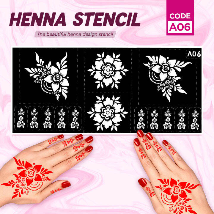 Sticker Inai Sticker Henna Henna Stencil Mehndi Stencil A