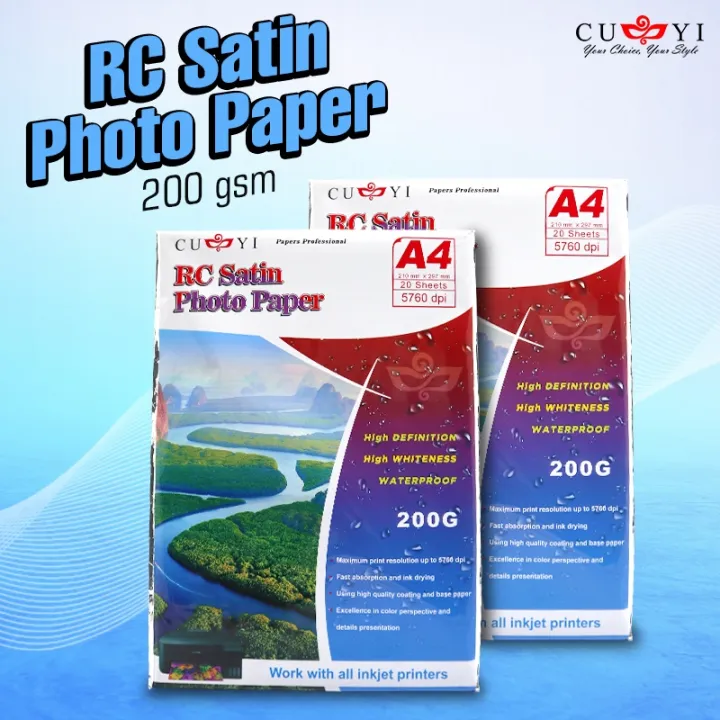 Hot Cuyi Rc Satin Photo Paper Gsm A No Back Print Lazada Ph