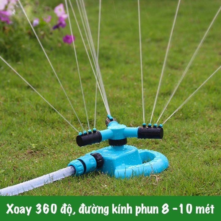 Vòi phun nước tưới cây tự động 3 trục xoay 360 độ Lazada vn