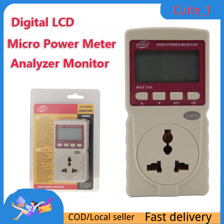 Benetech Gm Digital Lcd Micro Power Meter Analyzer Monitor Watt Meter