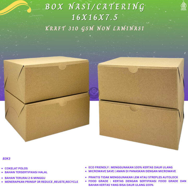 Box Nasi Kotak Dus X Non Laminasi Isi Pcs B K Lazada Indonesia