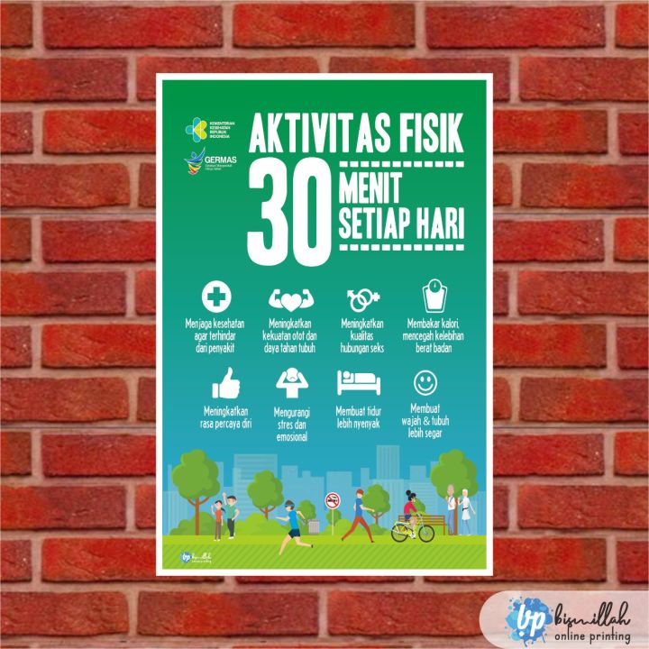 Poster Kesehatan Aktivitas Fisik Menit Setiap Hari Lazada Indonesia