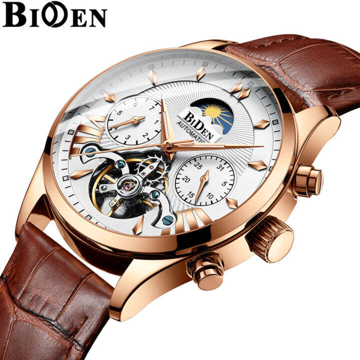 BIDEN Original Design Watch Men S Double Flywheel Automatic Mechanical