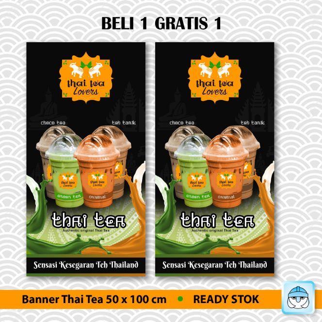 BANNER BACKDROP SPANDUK THAI TEA BELI 1 GRATIS 1 Lazada Indonesia