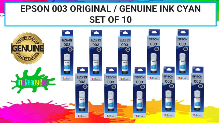 Epson Cyan Genuine Ink Bottle Set Of Lazada Ph