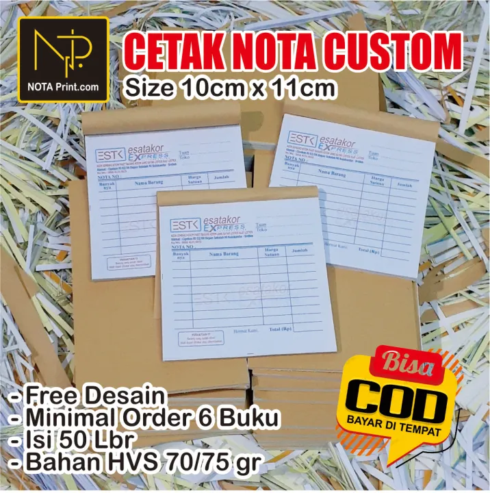 Cetak Nota Custom Ukuran Hvs Ply Isi Lembar Cetak Nota Custom