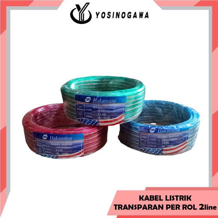 KABEL LISTRIK TRANSPARAN SERABUT 1 ROLL 17 METER YOSINOGAWA STORE