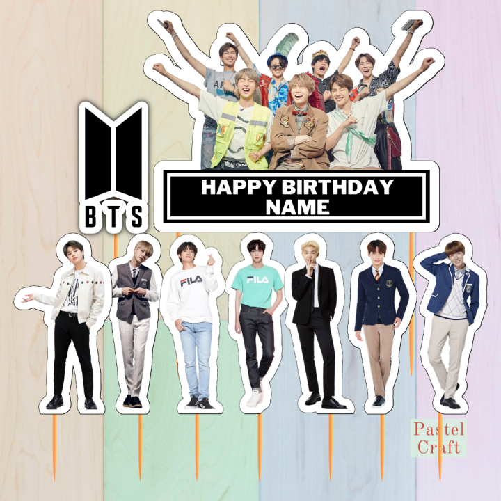 Bts Customized Cake Topper For Birthday Party Events Celebrations