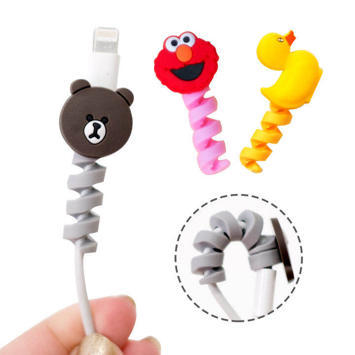 Acc Box Cartoon Cable Saver Twist Pelindung Ujung Kabel Cable