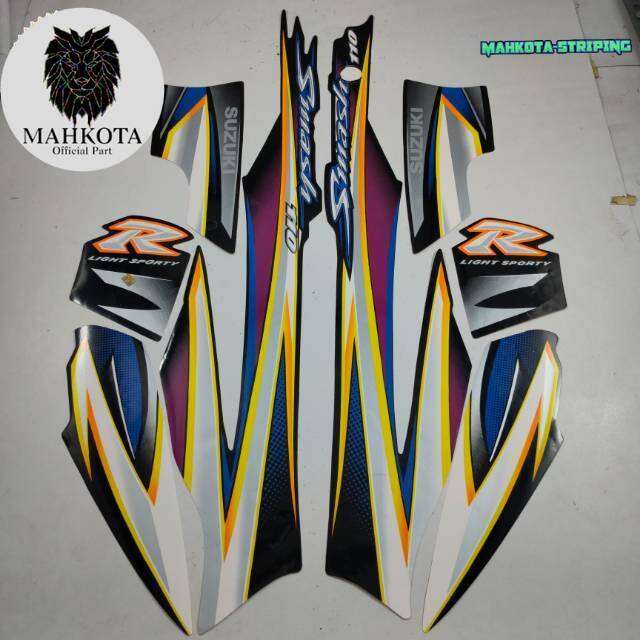 STRIPING STICKER LIS LES POLET Suzuki Smash 110 R 2005 2006 Hitam Full