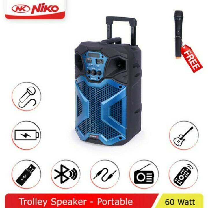 Niko Speaker Trolley Echo Speaker Bluetooth Portable Inch Lazada